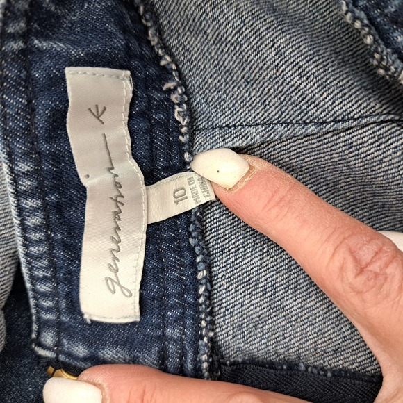 Generation K Denim Jean Y2K Raw Hem Mini Asymmetric Hem Skirt 10 - Picture 4 of 9